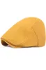 HT3100 Beret Men Cap Cap Vintage Artister Painter Hat Solid Plain Regurek Cape Retro Cotton Hat Newsboy Ivy Flat9269032