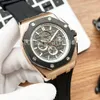 أعلى الأزياء الأزياء الآلية الميكانيكية ذاتية الساعات رجال الذهب الفضة الطلب 44 ملم التصميم الكلاسيكي Wristwatch Gentleman حزام المطاط غير الرسمي 3265