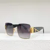 Sunglasses High Quality Metal Men's Glasses 0756 Square Large Frame Women's Gradient Lens Pink Purple Green Black White Gold