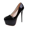 Robe chaussures mode femmes pompes 14cm extrêmement plate-forme talons hauts sexy en cuir verni rouge noir fête de mariage stiletto plus taille 42