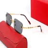 red lens sunglasses rectangular Yellow shape frameless sunglasses men women rimless sun glasses gold metal frame Eyewear lunettes 214v