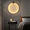 Minimalist LED Circle Background Wall Lamp Home Indoor Decor Wall Sconces Living Room Hall Hotel Wall Lights Bedside Light Black