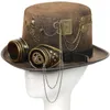 Steampunk Men Hat With Goggles Gay Top Hat Jazz Hat Gothic Steampunk Top Hat For Men Non-slip Hat Carnival Nightclub 231225