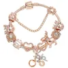 Seialoy Bracelet en or Rose bracelets pour femmes princesse Elk perle heureux bracelets à breloques bijoux Fit fille Couple amitié bijoux Gi218H
