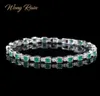 Wong Rain Vintage 100 925 Sterling Silver Emerald Gemstone Bangle Charm Wedding Cocktail Armband Fina smycken gåvor Hela CX1866841