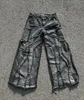 Męskie dżinsy haftowe patchwork w lupgy y2k mężczyzn streetwear prosto dla mężczyzny dżins