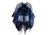 Scarves Winter Warm Plaid Ponchos And Capes For Women Design Oversized Shawls Wraps Cashmere Echarpe Female Bufanda MujerScarves S1758419