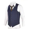 Tweed Slim Suit Modern Version Wool Blend Single-breasted Herringbone Men's Vest