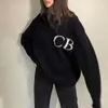 Cole Buxton Örgü İyi Kaliteli Büyük Boy COE BUXTON Moda Süvari Erkekler 1 Siyah Gri Sweatshirts Jacquard Kadın Kazak Erkek Giyim E4