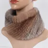 Kvinnor vinter äkta mink päls halsdukar pannband bra elastisk stickad naturlig mink päls halsduk tjock varm lady päls ring sjal 231225