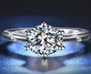 BoeyCjr 925 Silver 0 5ct 1ct 2C F Color Moissanite VVS Pierścień Diamentowy Diamentowy Pierścień Diamentowy z National Cericate for Women 20112296S9094784