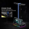 Earphones Havit Rgb Gaming Headphone Stand Dual Headset Hanger with Phone Holder & 2 Usb Charger for Desktop Pc Game Earphone Accessories