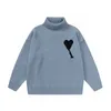 Amis Paris Designer Mens SWEAT AMIS de Coeur Aron Love A Heart Wzór Jacquard Cardigan for Men and Women Sportswear Sweter 642