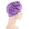 Etnische Kleding Mode Vrouwen Diamanten Bloem Tulband Cap Soild Kleur Moslim Hoofddoek Motorkap Innerlijke Hijaabs Arabische Hoofd Wraps Hoed