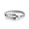 Bangle Stainless Steel Wire Braided Chain Blade ID Bracelet Cuff For Women Men Jewelry Holiday Gifts 2.4''