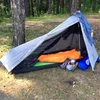 シェルターAricxi Oudoor Ultralight Camping Tent 3シーズン1シングルパーソン15Dナイロン1サイドシリコンコーティングロッドレステント