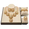 Fashion Dubai Gold Plated Jewelry Sets For Women African Nigeria Bride Wedding Party Jewellery Set 231226