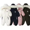 AYNIGIELL Winter for Children 25 Years Thick Warm Infant Overalls Baby Girls Boys Cotton Hooded Jumpsuit Outdoor Ski Snowsuit 231226