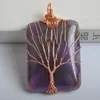 Pendant Necklaces Lucky Amethyst Handmade Wire Wrap Tree Jewelry For Woman Gift S648