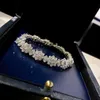 Новый бренд, ювелирные изделия из чистого серебра 925 пробы для женщин, браслет с кристаллами клевера, свадебные украшения, милый браслет 925 пробы2653143