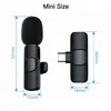 Trådlösa mikrofoner Portable Audio Video Recording Mini Mic för iPhone Android Live Broadcast -speltelefon med