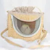 Parrot Cage Go Out with Straw Woven Peony Bird Small Pet Backpack Portable Breathable Outer Supplies Cages 231225