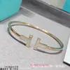 Trend fashion versatile jewelry good nice Tifanism T Family Opening Double Bracelet Mix and Match Chain Overlay Set Simple Versatile Plain With Original Box