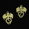 36 pz Charms in lega di zinco bronzo antico placcato drago loong Charms per creazione di gioielli pendenti fatti a mano fai da te 34 26mm255c