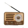 Portabla högtalare Retro FM/AM/SW Radios Mottagare Classic Bluetooth Speaker Music Player med ficklampa för present R230705 Drop Delive Dhguh