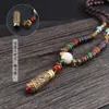 Estilo étnico nepal gau caixa seis palavras da verdade de madeira buda grânulo corrente simples longo colar vintage pingente colares283p