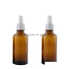 Flacons compte-gouttes en gros Flacons compte-gouttes ambre 5 ml-100 ml Flacon pipette marron Huile essentielle Essence Flacons en verre Cosmétique Co Dhgarden Dhtpj