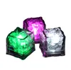 Aoto colors Mini Romantic Luminous Cube LED Glowing Artificial Ice Cube Flash LED Bar Cup Light Wedding Christmas Party Decoration