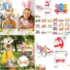 Andere feestelijke feestartikelen Paasfeest Brilmontuur Chick Egg Bunny Happy Po Props Booth Glass Kids And Adts Spring Event Decor Otooa