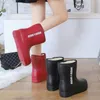 Botas de inverno quente ao ar livre botas de neve impermeáveis antiderrapante plana engrossado médio algodão-acolchoado sapatos com bota de algodão de veludo 231226