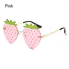 Sunglasses Funny Strawberry Eyeglasses Christmas Decoration Eyewear Party Glasses Trendy Shape Rimless Sun