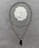 2021 Luxury Designer Jewelry Double Necklace Gift Personlig hänge svartvit triangelbokstav Kvinnor Hip Hop Punk Street4569564