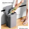 Avfallsbehållare 16L Smart Trash Can Matic Sensor DustBin Kitchen Badrums Skräp Hink Intelligent Electric Smartwaste 211215207M Drop Dhamk