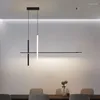 Ljuskronor modern minimalistisk LED -ljuskrona dimbar svart för bord matsal kök bar hängslampa belysning hängande design lyster