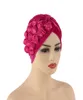 Ed Turban Caps for Women Rose Flower Scarcar Bonnet muzułmanin Under Hijab Cap Indian African Hat Turbante Mujer9871658