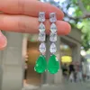 Dangle Küpeler Retro Moda Paraiba Emerald Taş Tassel Küpe Lüks Kadın Mücevherleri 2023 Evlilik Yıldönümü Elbise Aksesuar