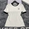 Stickerei Strick T Shirts Frauen Designer Tops Kurzarm Casual Gestrickte T-shirts Mode Pullover Kleidung