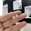 Asscher Cut 1 5CT Lab Diamond Stud Earring 100% Real 925 Sterling Silver Jewelry Engagement Wedding örhängen för kvinnor Bridal237q