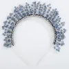 Headpieces 10 cores artesanais noiva strass tiaras coroas de cristal casamento bandana traje acessórios de cabelo nupcial feminino gilrs hoop