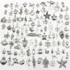 Смешанные 100 дизайнов, морская черепаха, лягушка, русалка, краб, крокодил, осьминог, рыбья кость, морская тема, подвески, подвески для DIY ожерелья Bang3086