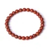 Strang 10 Stück natürliche 6 mm 8 mm 10 mm rote Steinperlenarmband Yoga Heilung Liebhaber Paar Freund Buddha Armbänder