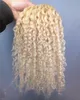 Brazylijska dziewicza Remy Curly Hair Clip Weft w naturalnym perwersyjnym curl tknie nieprzetworzoną blondynkę 613 Human Extensions3194767