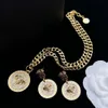 Designer de jóias vercaces colar versages jóias 2024ss novo headstyle medusa colar com pulseira de bronze em relevo e orelha studs