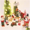 Outra decoração de casa em miniatura poste de lâmpada de rua de Natal luzes LED para decoração de vila mini estatueta ornamento acessórios de jardim dr dhsle