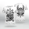 Erkekler Tişörtleri 2023 Yaz Moda Erkekler Gömlek Viking Odin 3d Tüm Baskılı Tee Üstleri Unisex Tshirt