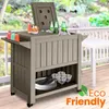 Camp Furniture 80 Quart Rolling Cooler Ice Chest Portable Patio Party Bar Drink Cart on Wheels Beverage for Pool